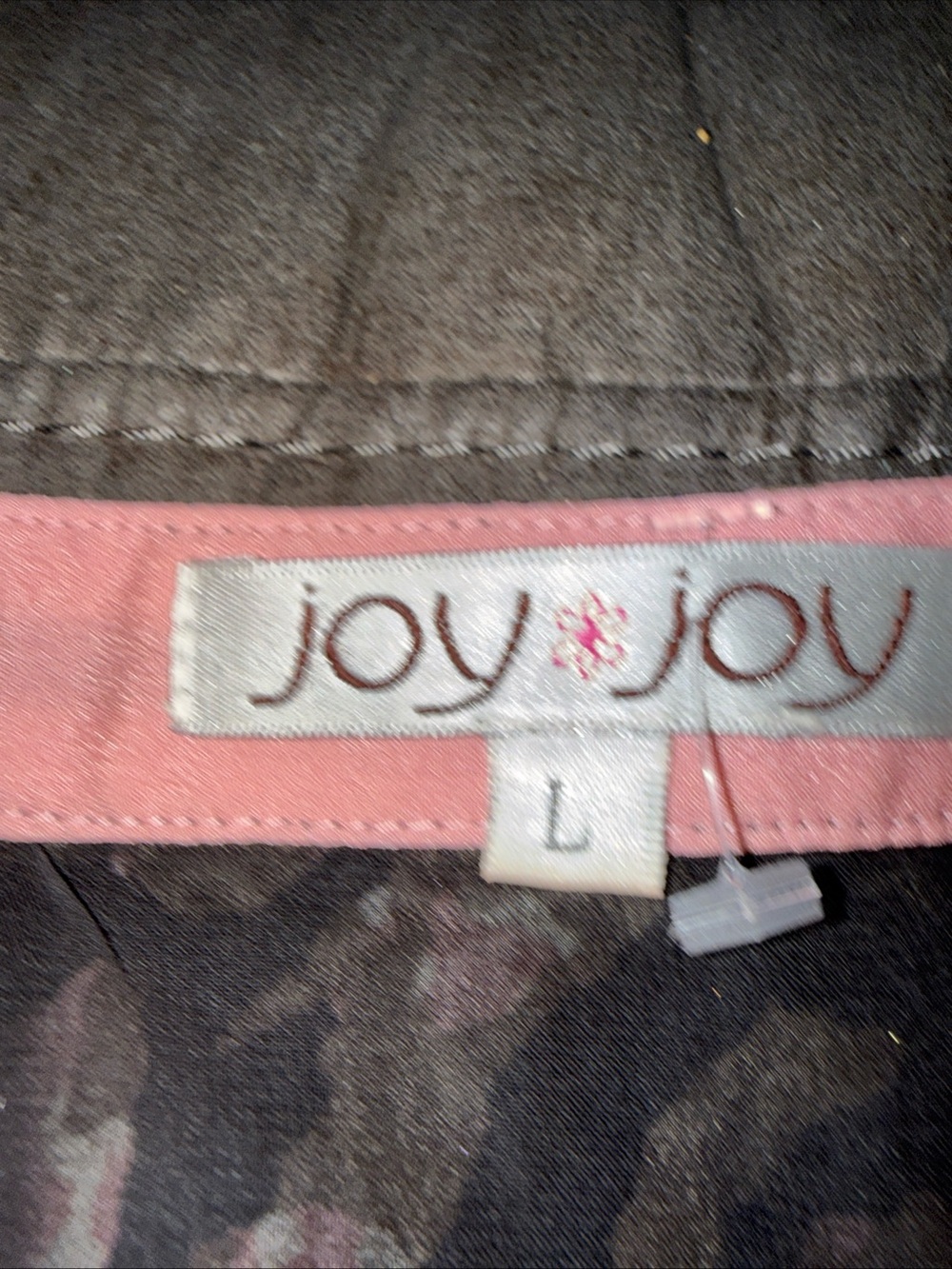 Joy Joy Black Dress with Pink and Olive Spot Floral Print L y26 - Picture 10 of 11
